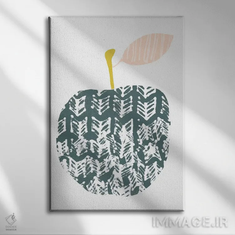 تابلو مینیمال میوه بریده از کاغذ دو اثر جون اریکا وس - نمای روبهرو روی دیوار