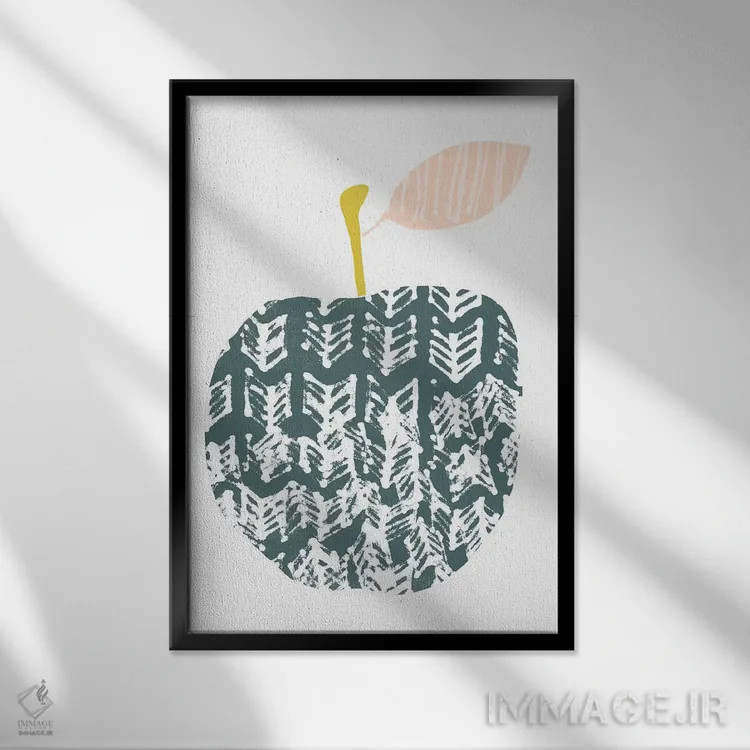 تابلو مینیمال میوه بریده از کاغذ دو اثر جون اریکا وس - نمای قابدار مشکی