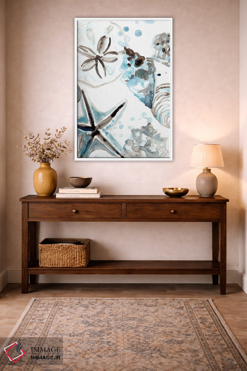 تابلو دکوراتیو صدف های آبی آسمانی ۴ اثر جون اریکا وس - D2W