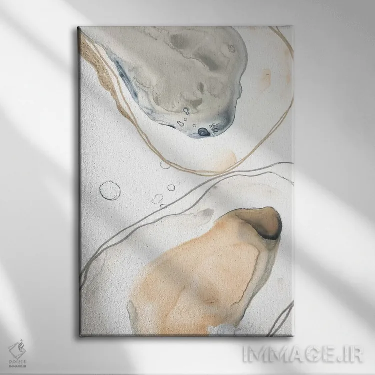 تابلو مینیمال صدف های اقیانوسی چهار اثر جون اریکا وس - نمای روبهرو روی دیوار