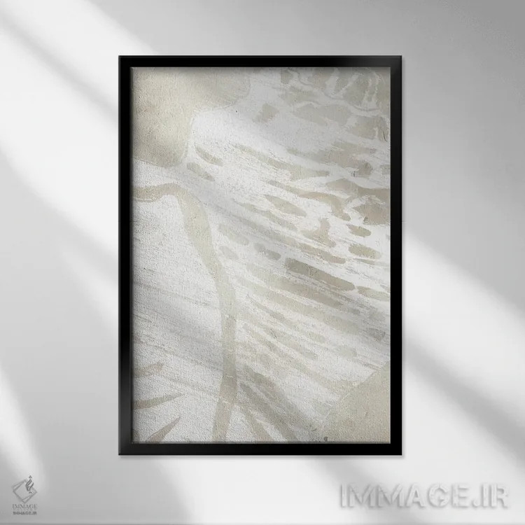 تابلو مدرن سایه نما روی پارچه کتان استوایی سه اثر جون اریکا وس - نمای قابدار مشکی
