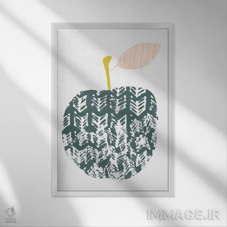 تابلو مینیمال میوه بریده از کاغذ دو اثر جون اریکا وس - نمای قابدار سفید