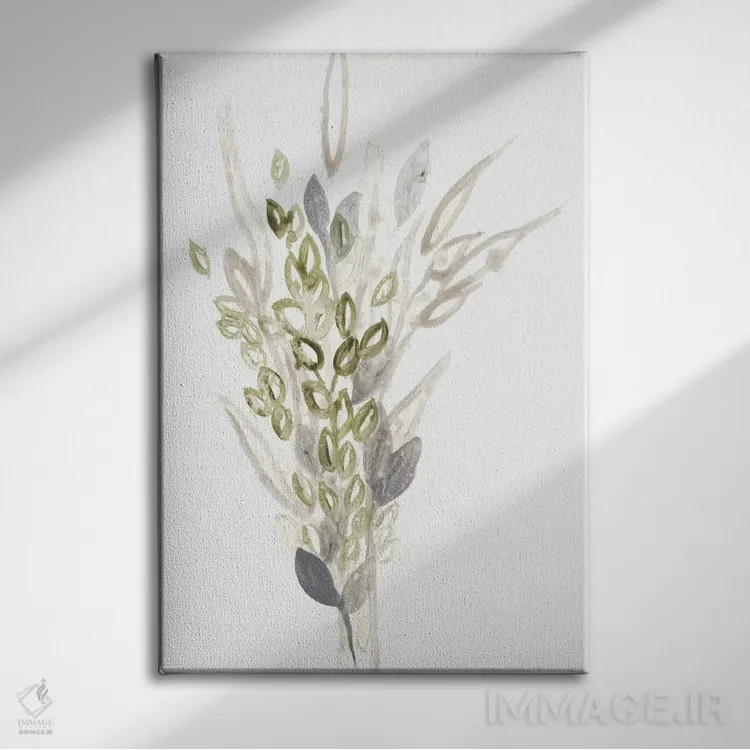 تابلو مینیمال گیاهان خیالی ۱ اثر جون اریکا وس - نمای روبهرو روی دیوار