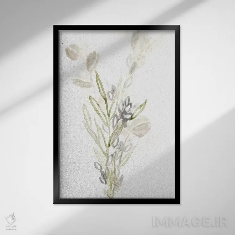 تابلو مینیمال گیاهان خیالی ۲ اثر جون اریکا وس - نمای قابدار مشکی