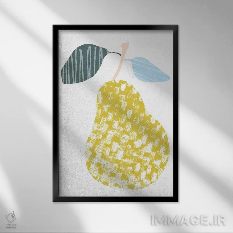 تابلو مینیمال میوه بریده از کاغذ یک اثر جون اریکا وس - نمای قابدار مشکی