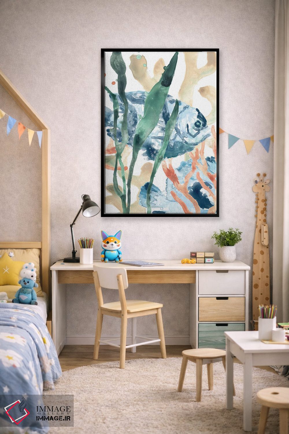 تابلو دکوراتیو در میان جلبک های دریایی ۱ اثر جون اریکا وس - D2B