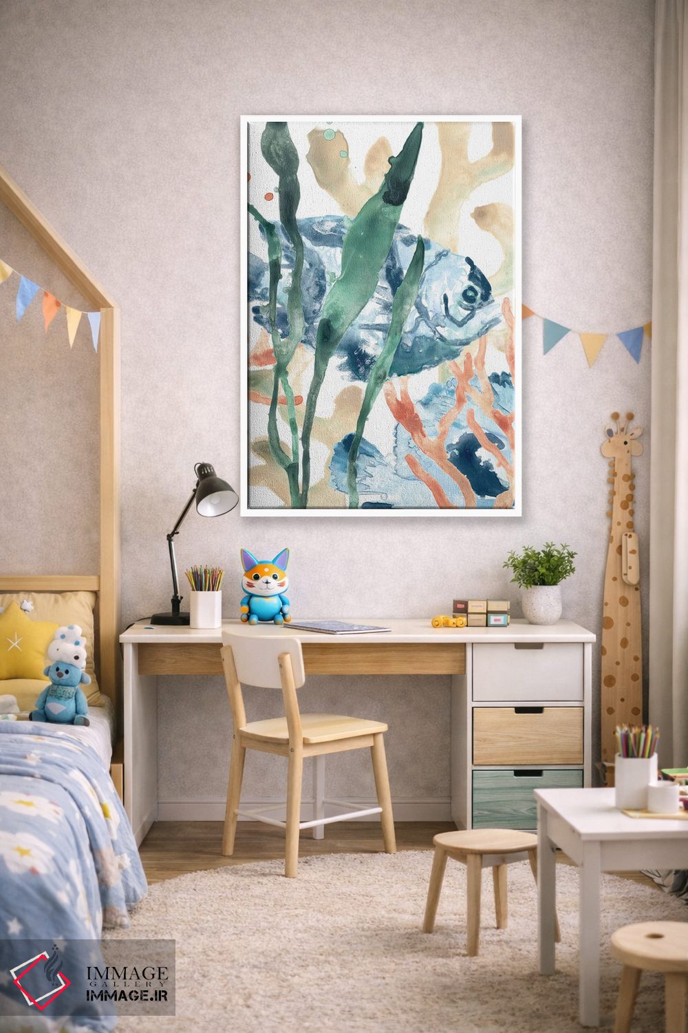 تابلو دکوراتیو در میان جلبک های دریایی ۱ اثر جون اریکا وس - D1W