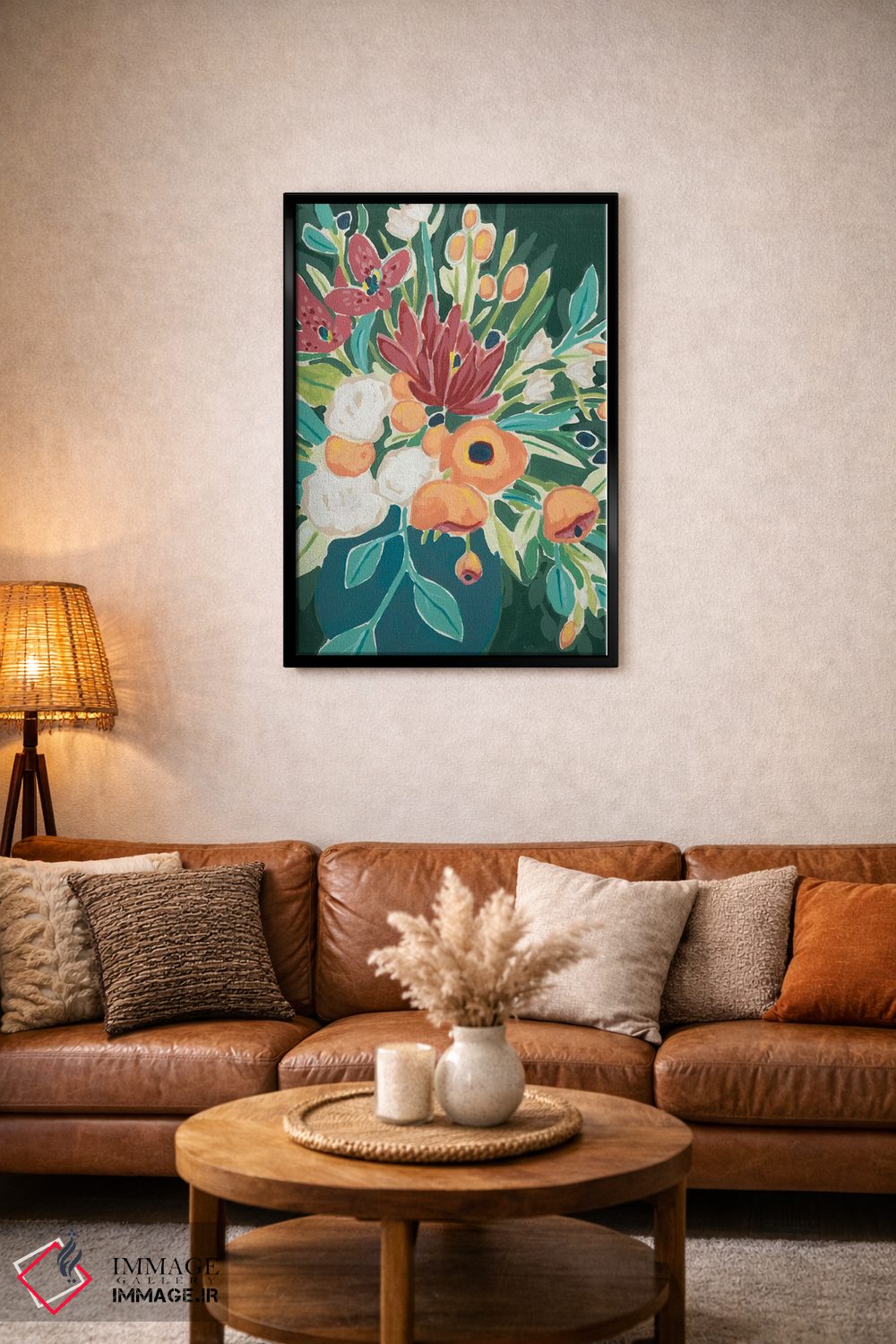 تابلو دکوراتیو دسته گل سرخوش یک اثر جون اریکا وس - D2B