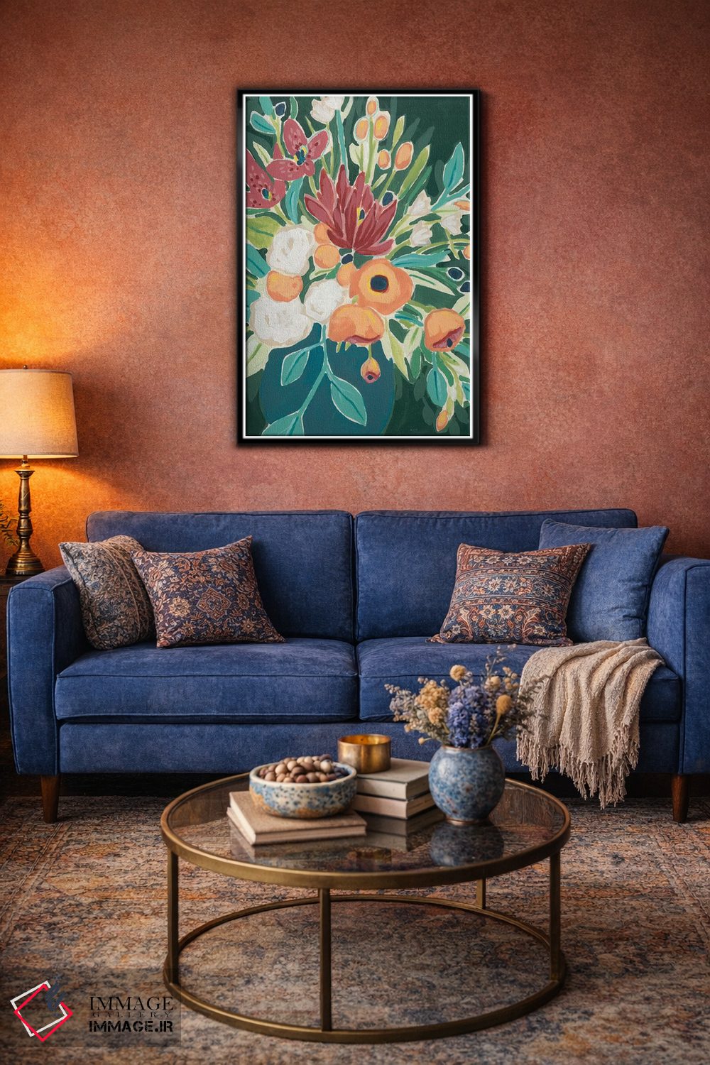 تابلو دکوراتیو دسته گل سرخوش یک اثر جون اریکا وس - D3B