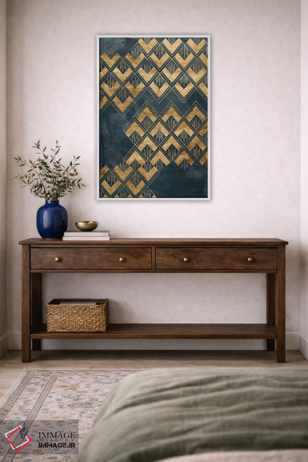 تابلو انتزاعی الگوی دکو آبی ۲ اثر جون اریکا وس - D4W