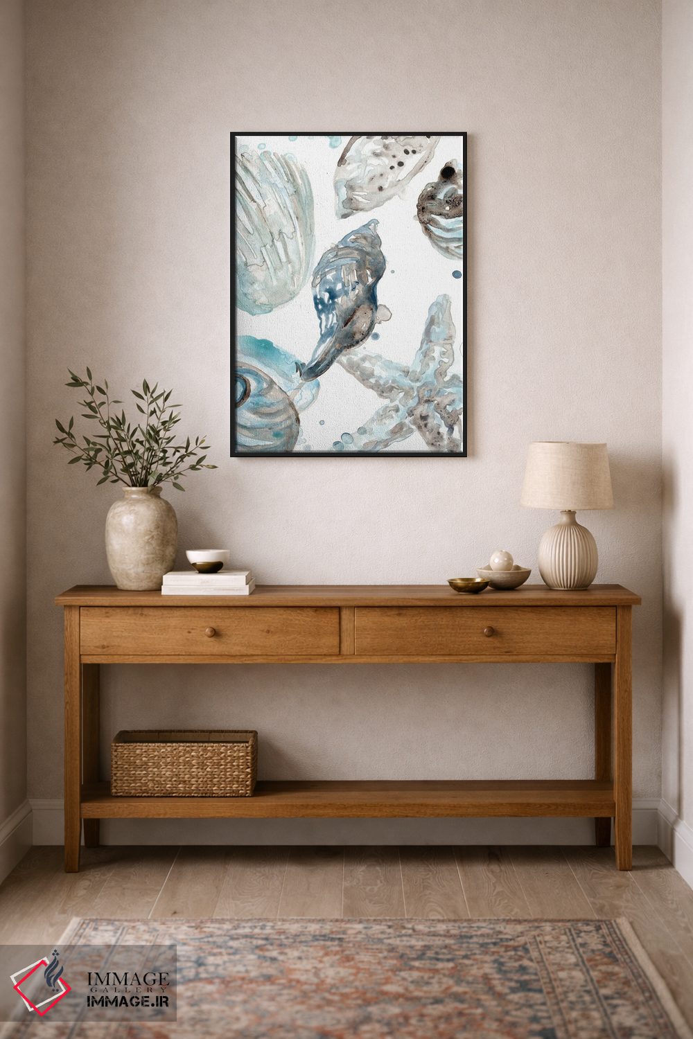 تابلو دکوراتیو صدف های آبی آسمانی ۳ اثر جون اریکا وس - D1B
