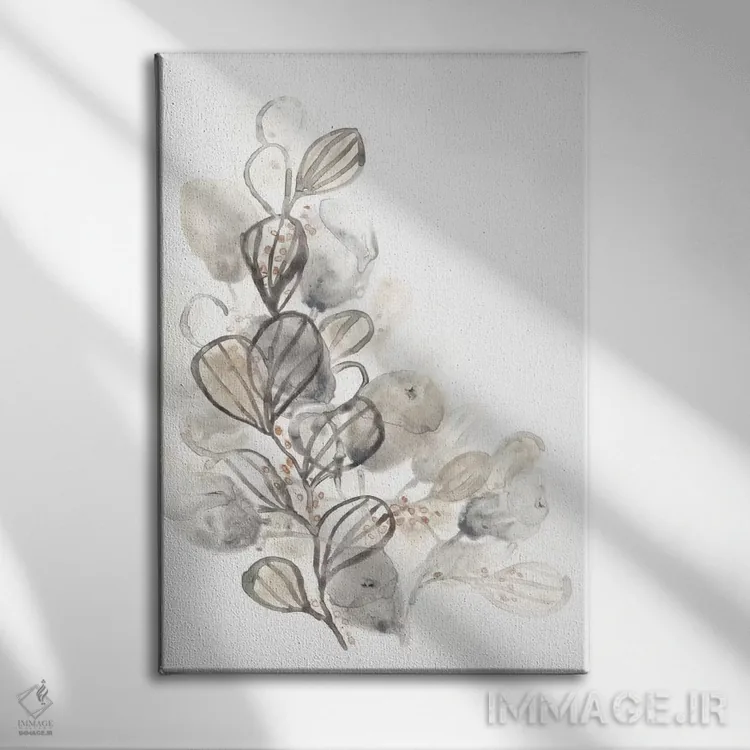 تابلو مینیمال گیاه شناسی خنثی ۲ اثر جون اریکا وس - نمای روبهرو روی دیوار