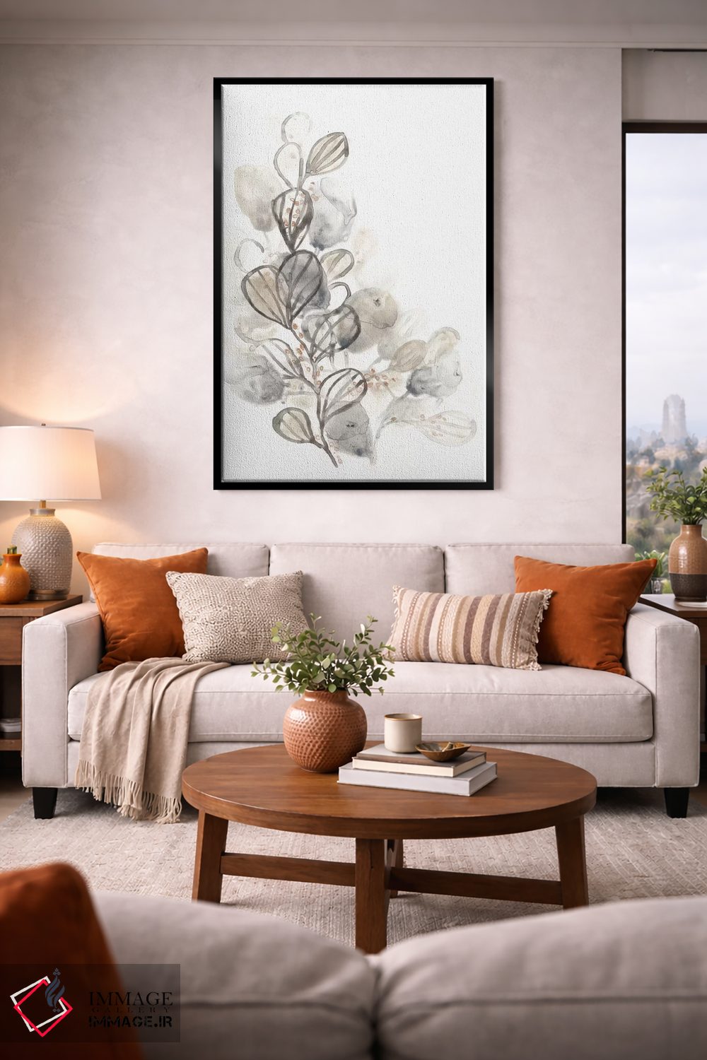 تابلو مینیمال گیاه شناسی خنثی ۲ اثر جون اریکا وس - D2B