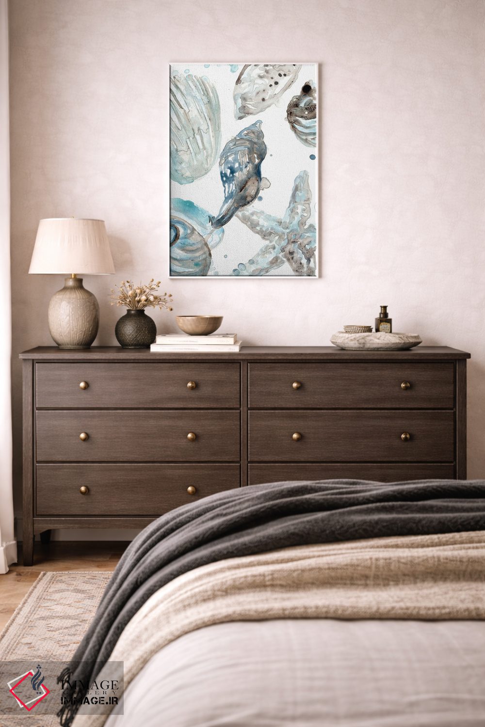 تابلو دکوراتیو صدف های آبی آسمانی ۳ اثر جون اریکا وس - D3W