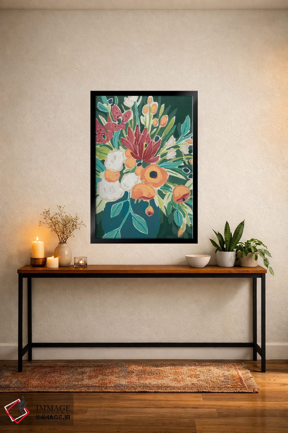 تابلو دکوراتیو دسته گل سرخوش یک اثر جون اریکا وس - D4B