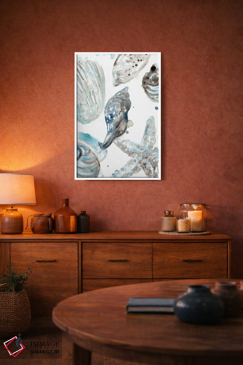 تابلو دکوراتیو صدف های آبی آسمانی ۳ اثر جون اریکا وس - D4W