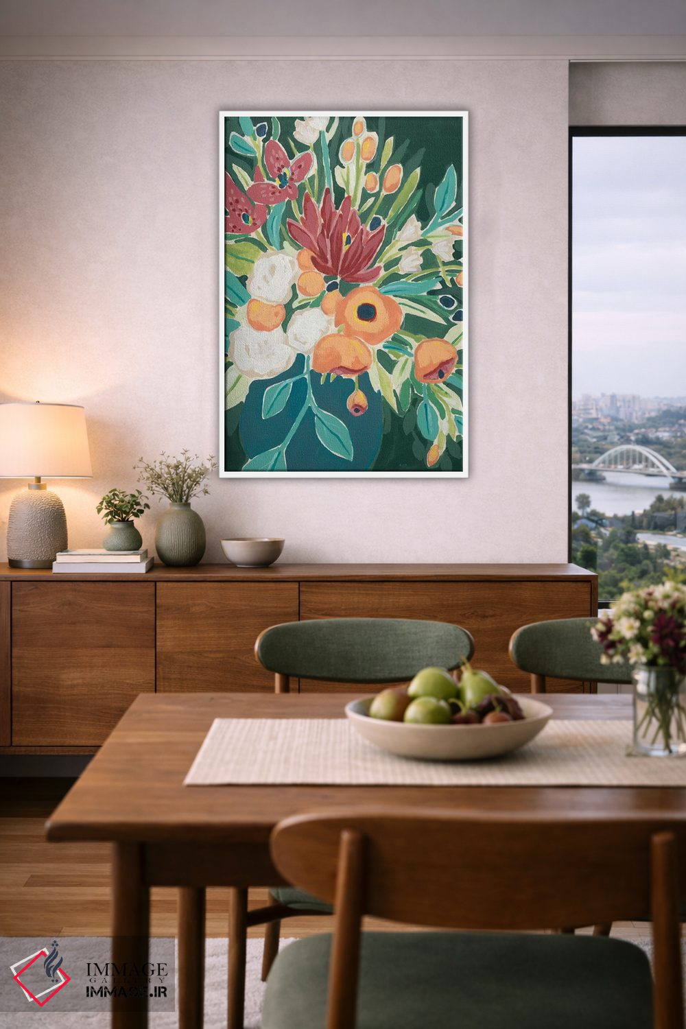 تابلو دکوراتیو دسته گل سرخوش یک اثر جون اریکا وس - D5W