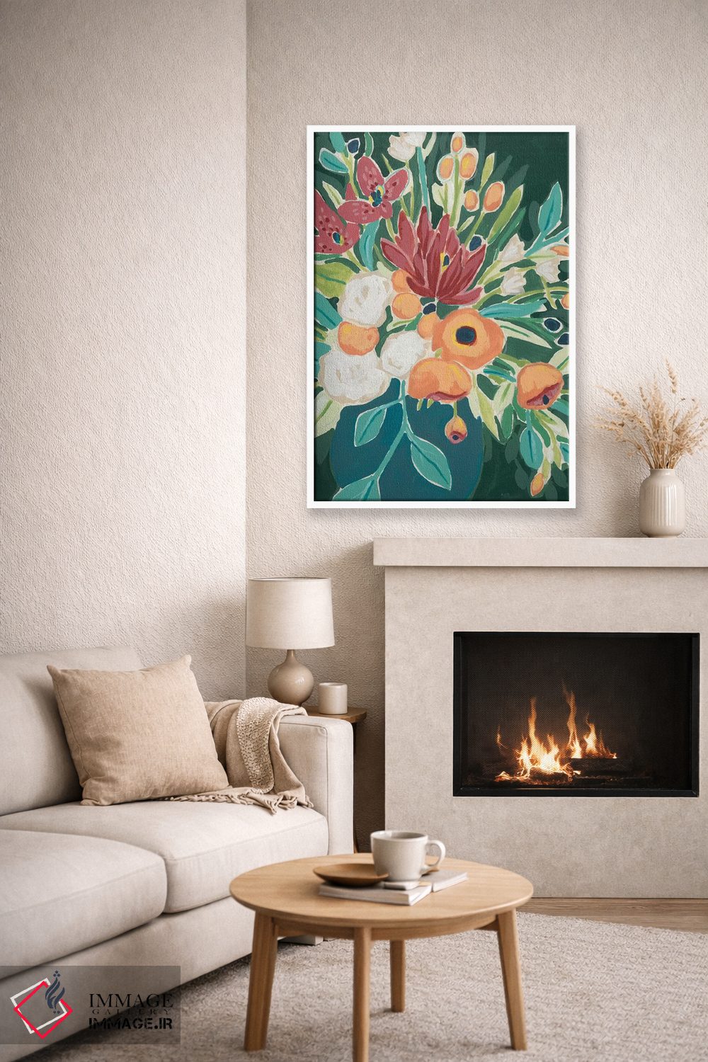 تابلو دکوراتیو دسته گل سرخوش یک اثر جون اریکا وس - D6W