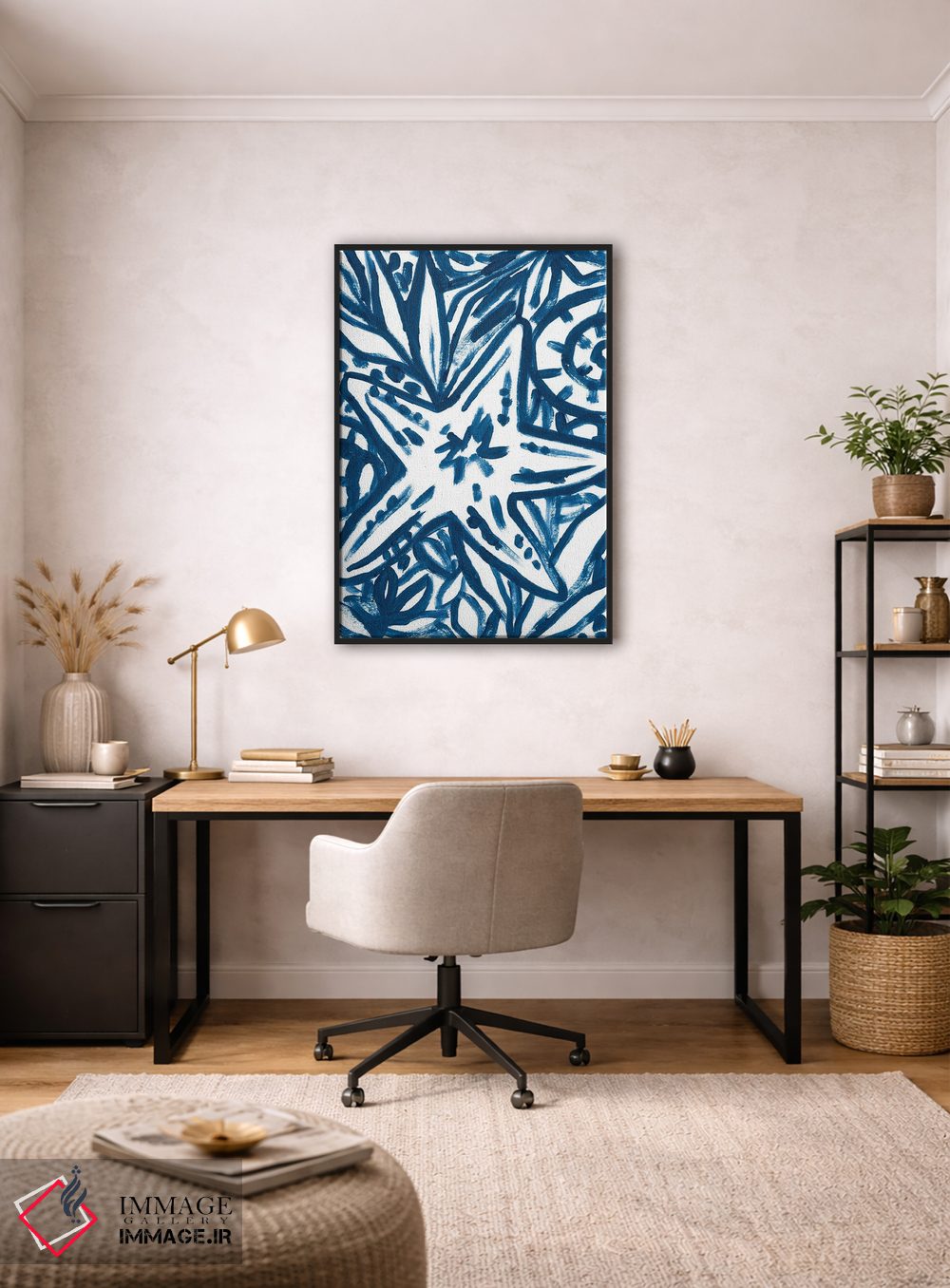 تابلو مینیمال باتیک ساحل قلم موخورده ۳ اثر جون اریکا وس - D3B