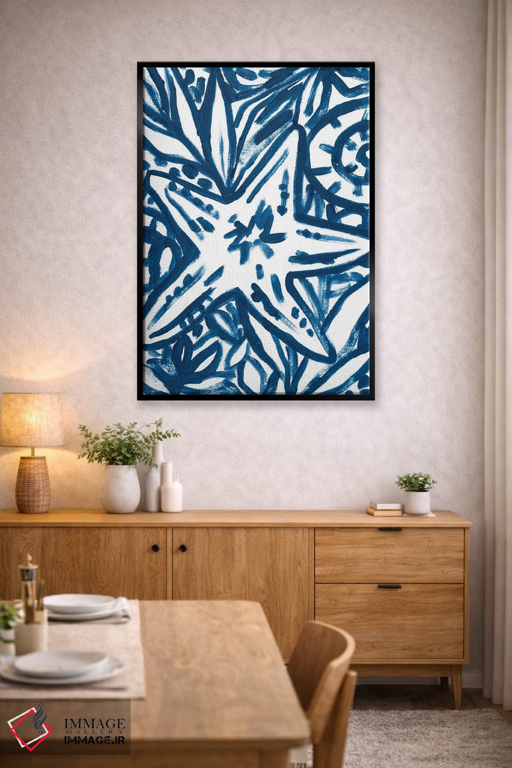 تابلو مینیمال باتیک ساحل قلم موخورده ۳ اثر جون اریکا وس - D4B