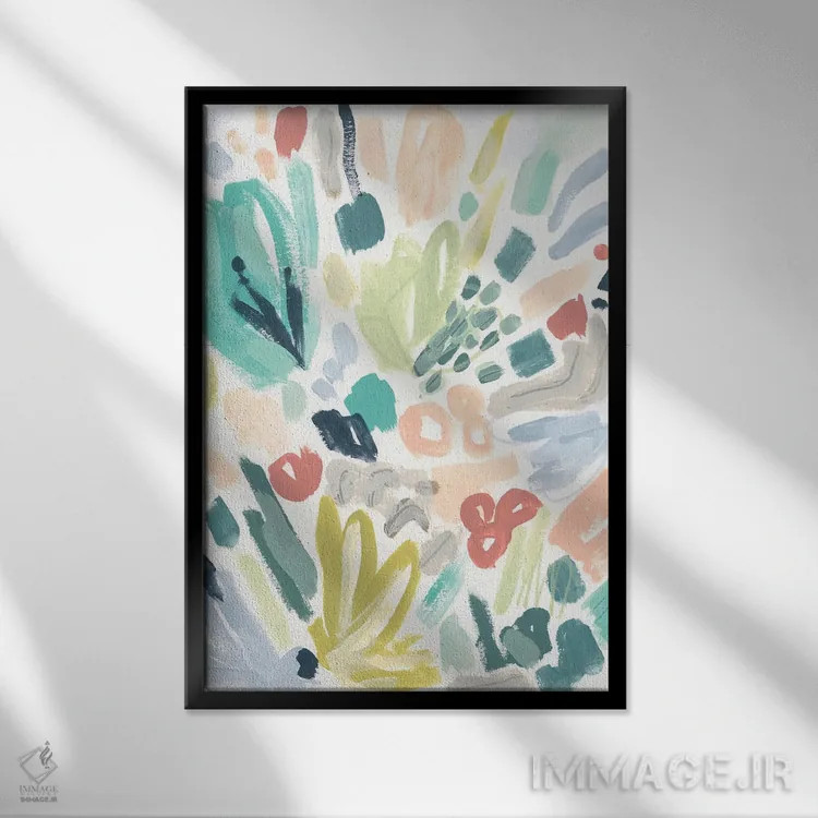 تابلو مینیمال ترازو باغچه ای ۱ اثر جون اریکا وس - نمای قابدار مشکی