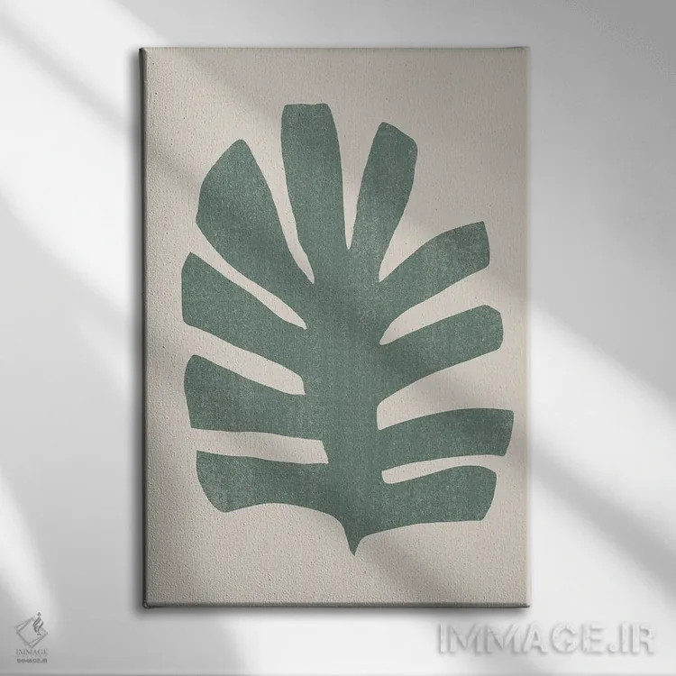 تابلو مینیمال تغییر شکل نخل ۳ اثر جون اریکا وس - نمای روبهرو روی دیوار