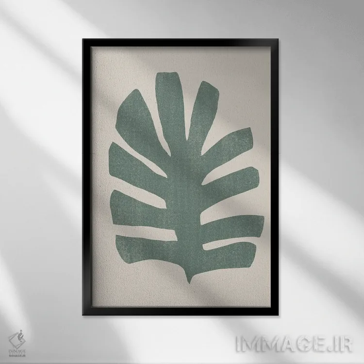 تابلو مینیمال تغییر شکل نخل ۳ اثر جون اریکا وس - نمای قابدار مشکی