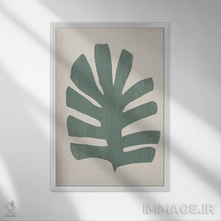 تابلو مینیمال تغییر شکل نخل ۳ اثر جون اریکا وس - نمای قابدار سفید