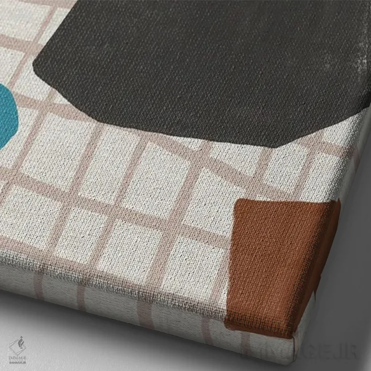 تابلو مدرن برش های قهوه ۲ اثر جون اریکا وس - نمای نزدیک بافت بوم