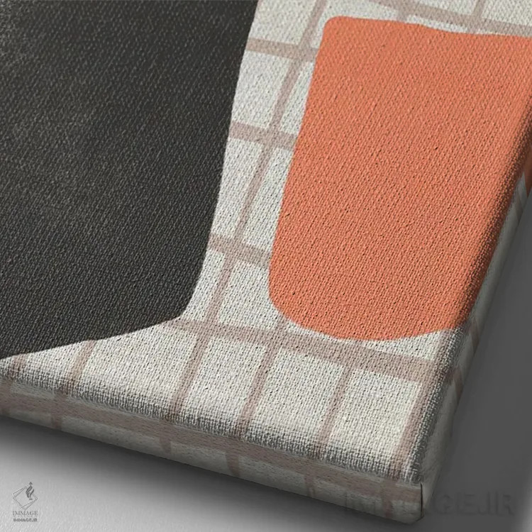 تابلو مدرن برش های قهوه ۱ اثر جون اریکا وس - نمای نزدیک بافت بوم