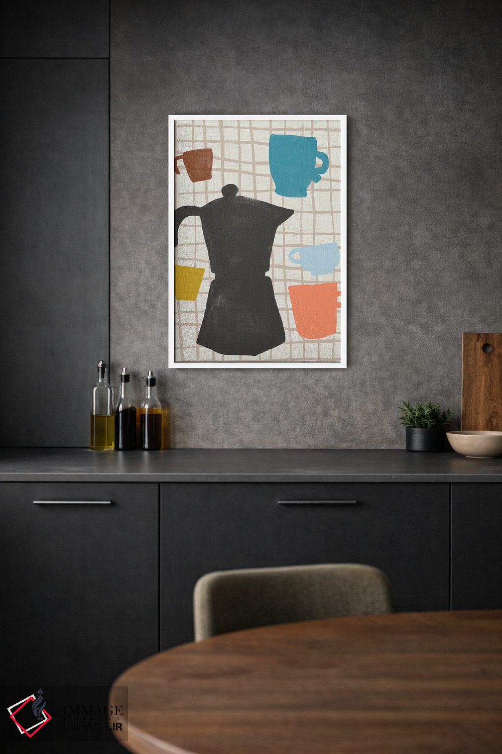 تابلو مدرن برش های قهوه ۱ اثر جون اریکا وس - D1W