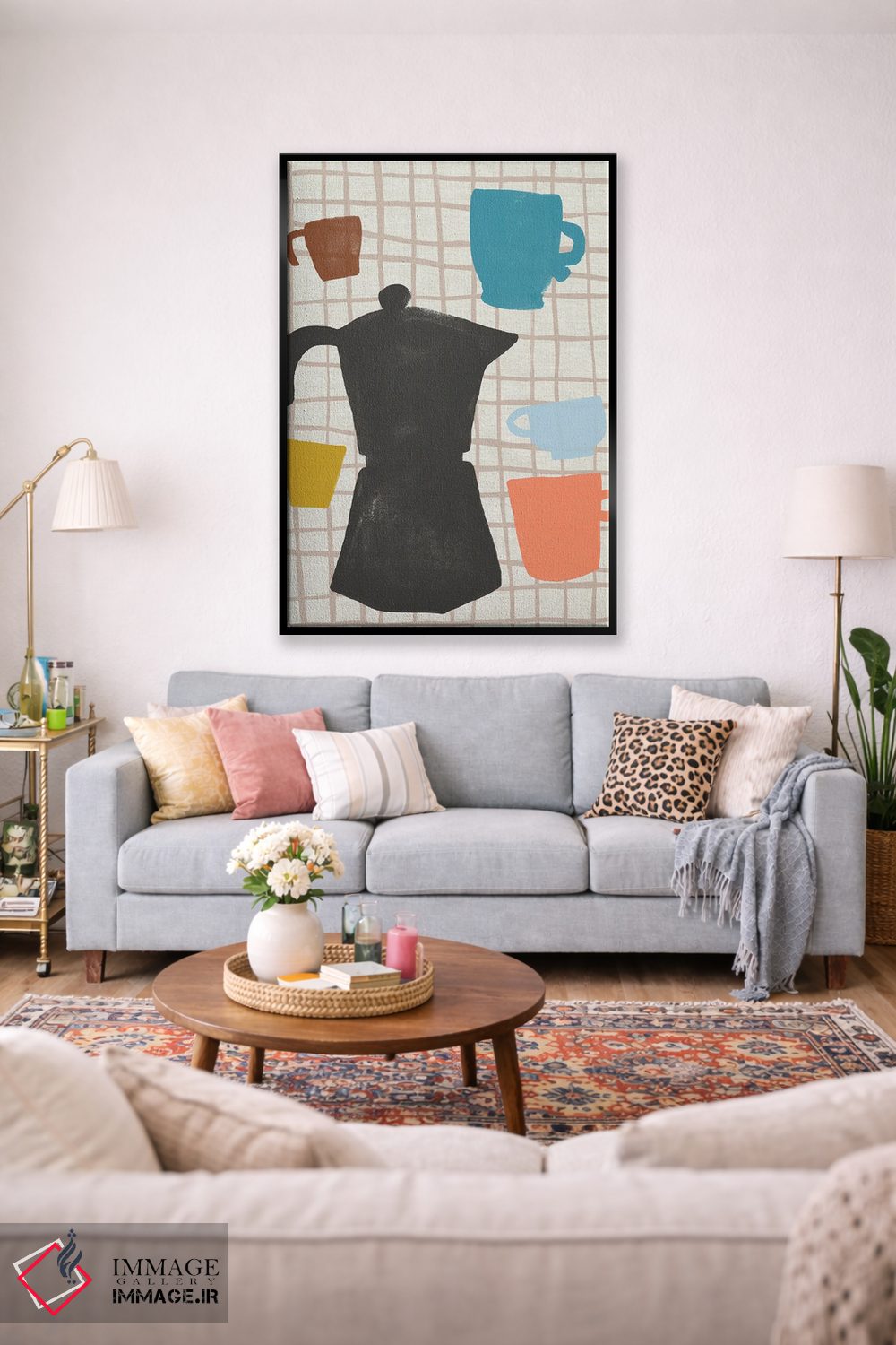 تابلو مدرن برش های قهوه ۱ اثر جون اریکا وس - D2B