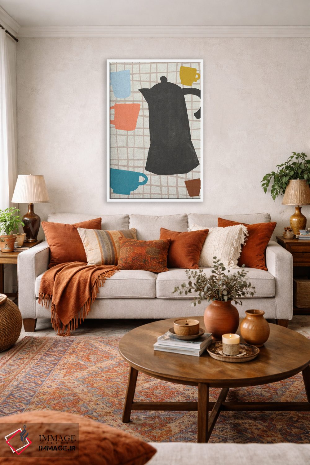 تابلو مدرن برش های قهوه ۲ اثر جون اریکا وس - D3W