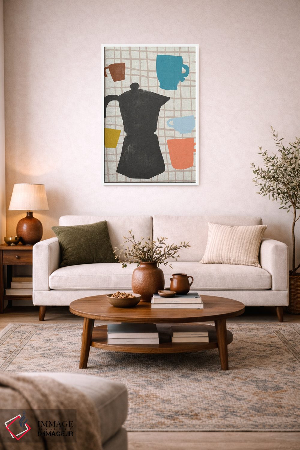 تابلو مدرن برش های قهوه ۱ اثر جون اریکا وس - D3W