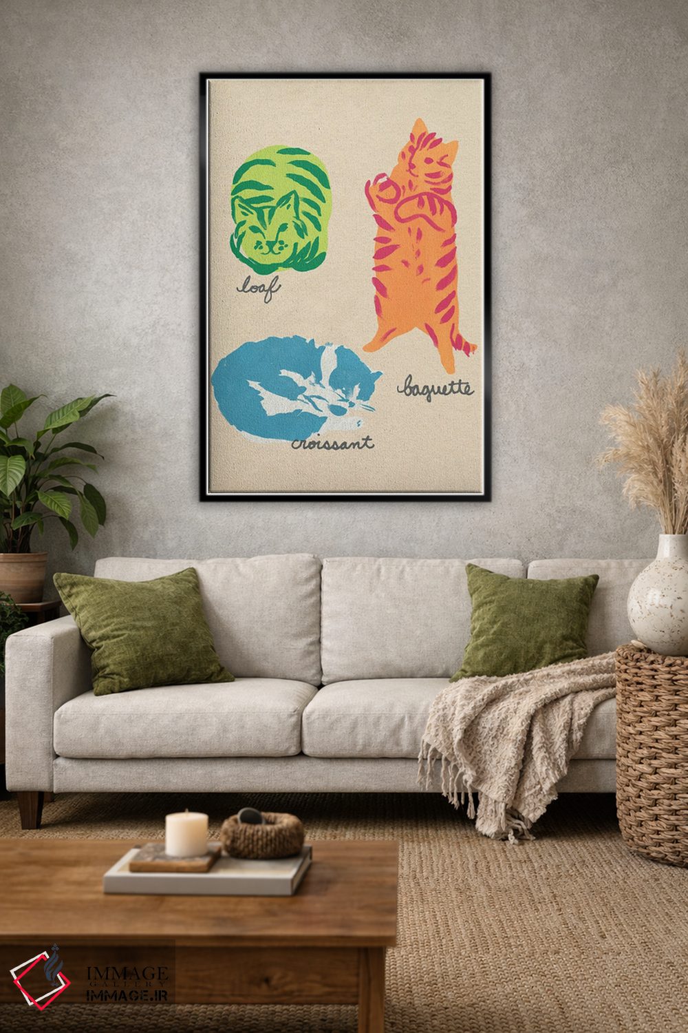 تابلو مدرن اشکال مهم گربه ها ۱ اثر جون اریکا وس - D1B