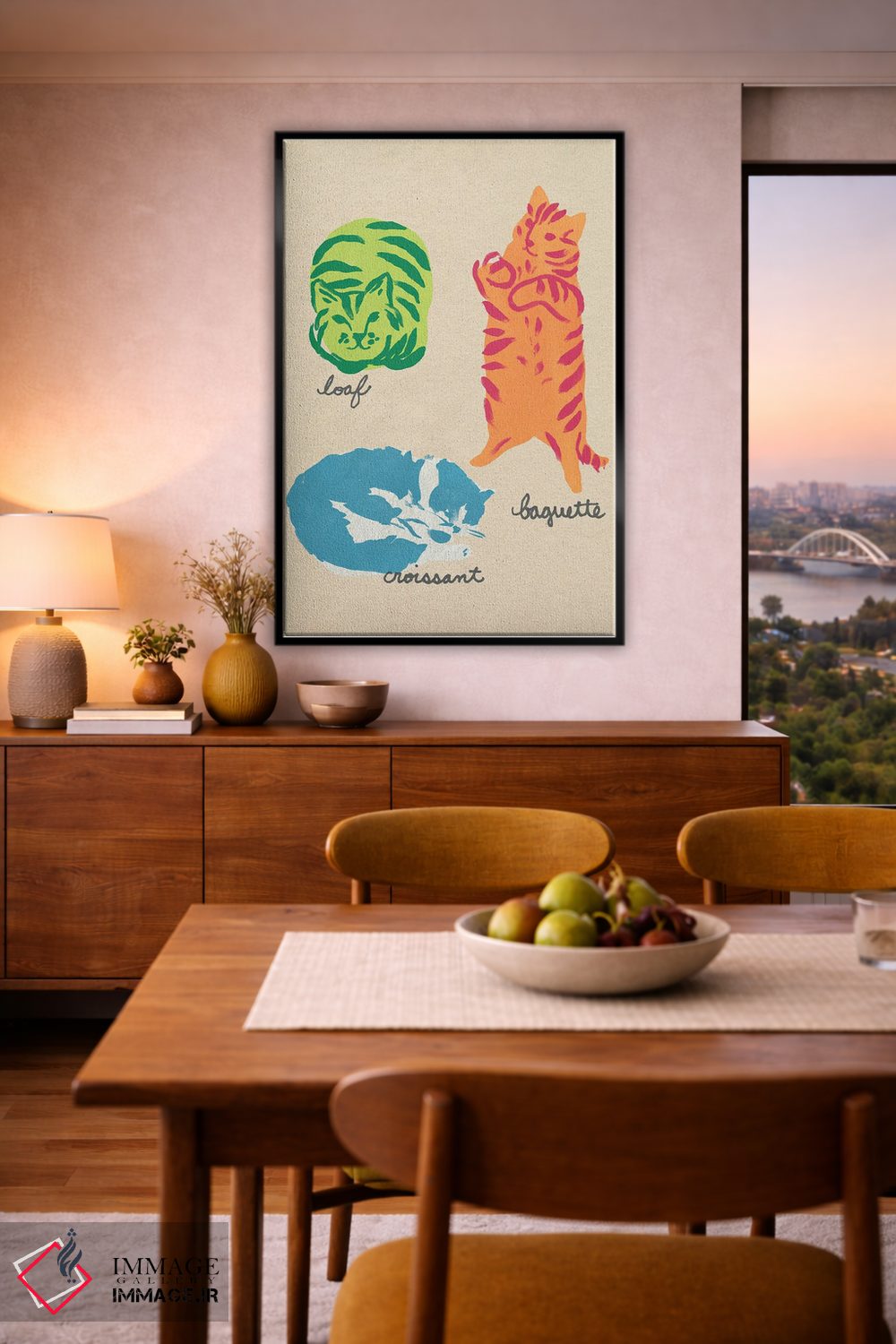 تابلو مدرن اشکال مهم گربه ها ۱ اثر جون اریکا وس - D6B