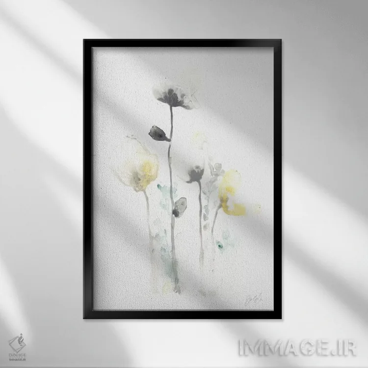 تابلو مینیمال توهم ساقه ۴ اثر جون اریکا وس - نمای قابدار مشکی