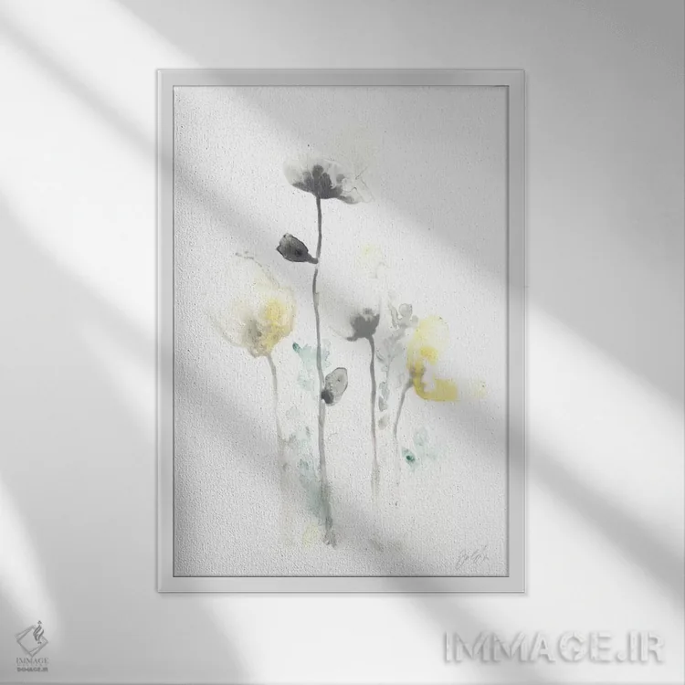 تابلو مینیمال توهم ساقه ۴ اثر جون اریکا وس - نمای قابدار سفید