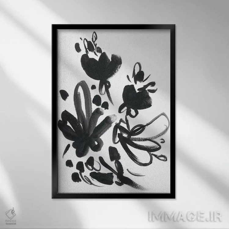 تابلو دکوراتیو شکوفه کامئو دوم اثر جون اریکا وس - نمای قابدار مشکی