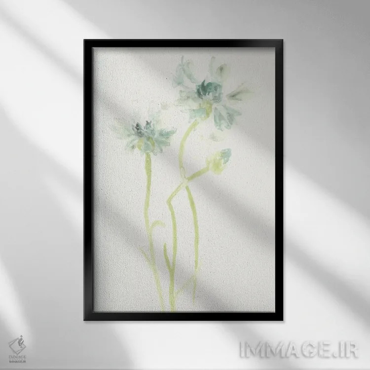 تابلو دکوراتیو مطالعه گل ذرت ۲ اثر جون اریکا وس - نمای قابدار مشکی