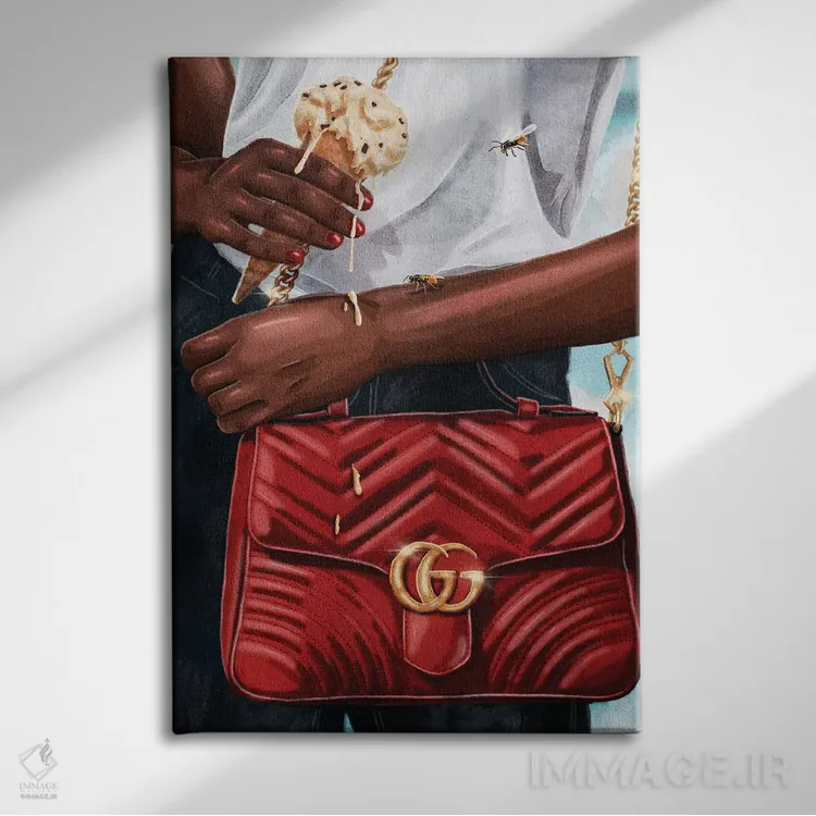 تابلو دکوراتیو چکه اثر جیمی ادلر - نمای روبهرو روی دیوار