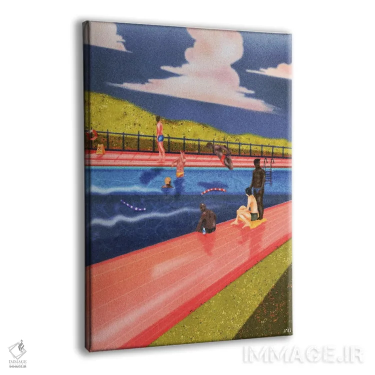 تابلو دکوراتیو شناگران اثر جیمی ادلر - نمای پرسپکتیو محصول