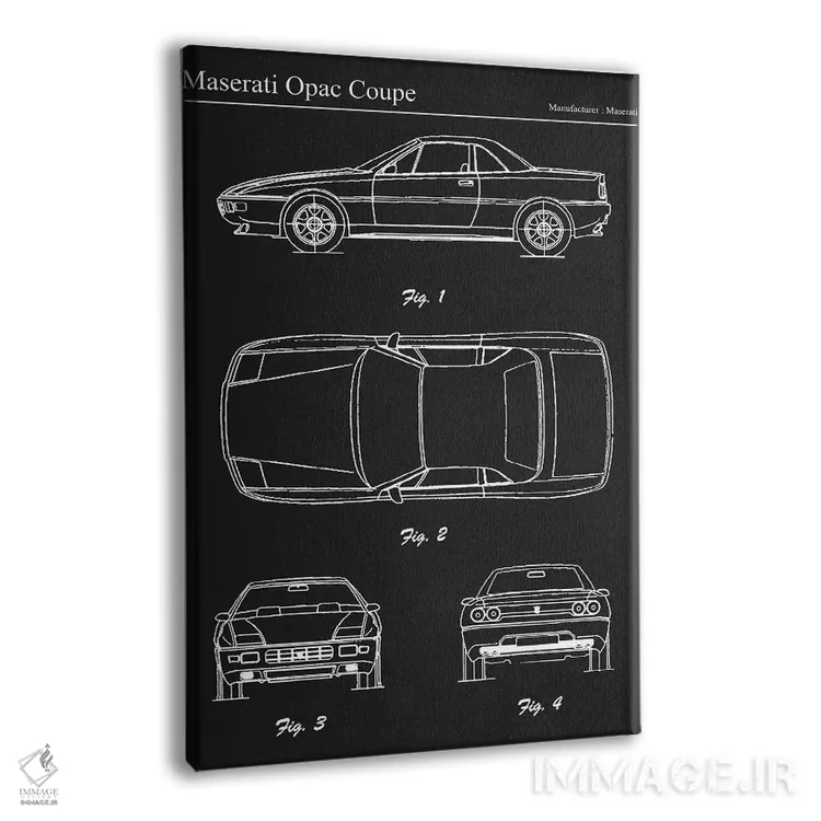 تابلو دکوراتیو مازراتی اوپاک کوپه اثر جوزف فرناندو - نمای پرسپکتیو محصول