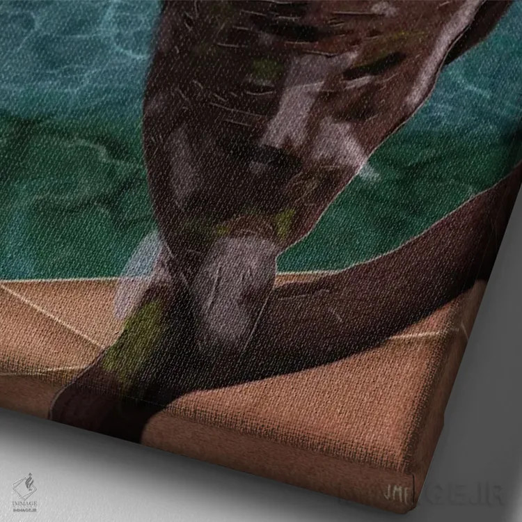 تابلو دکوراتیو مروارید زاغی اثر جیمی ادلر - نمای نزدیک بافت بوم