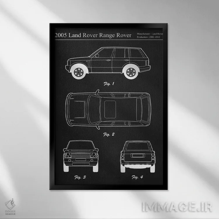 تابلو دکوراتیو لندروور رنج روور ۲۰۰۵ اثر جوزف فرناندو - نمای قابدار مشکی