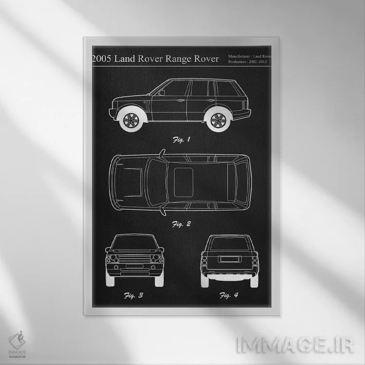 تابلو دکوراتیو لندروور رنج روور ۲۰۰۵ اثر جوزف فرناندو - نمای قابدار سفید