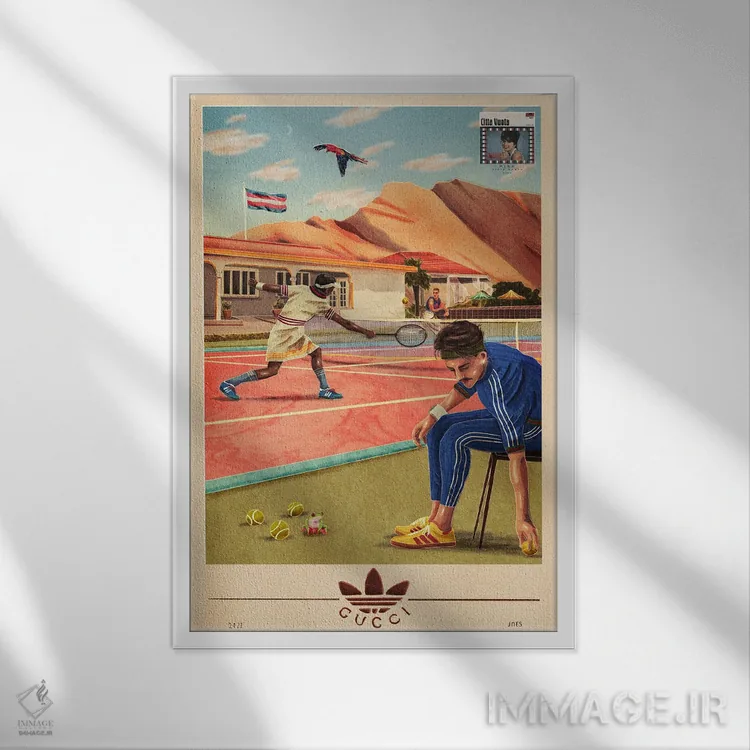 تابلو دکوراتیو متل گوچی اثر جیمی ادلر - نمای قابدار سفید