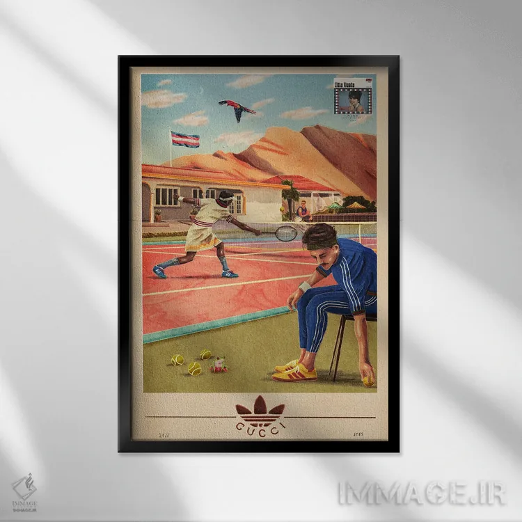 تابلو دکوراتیو متل گوچی اثر جیمی ادلر - نمای قابدار مشکی