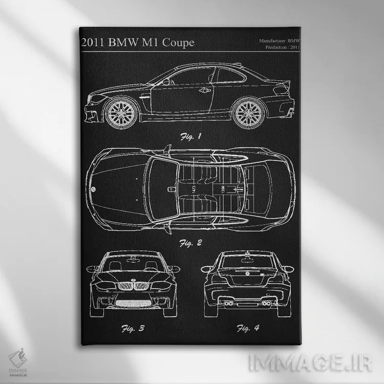 تابلو دکوراتیو بی ام و ام۱ کوپه ۲۰۱۱ اثر جوزف فرناندو - نمای روبهرو روی دیوار