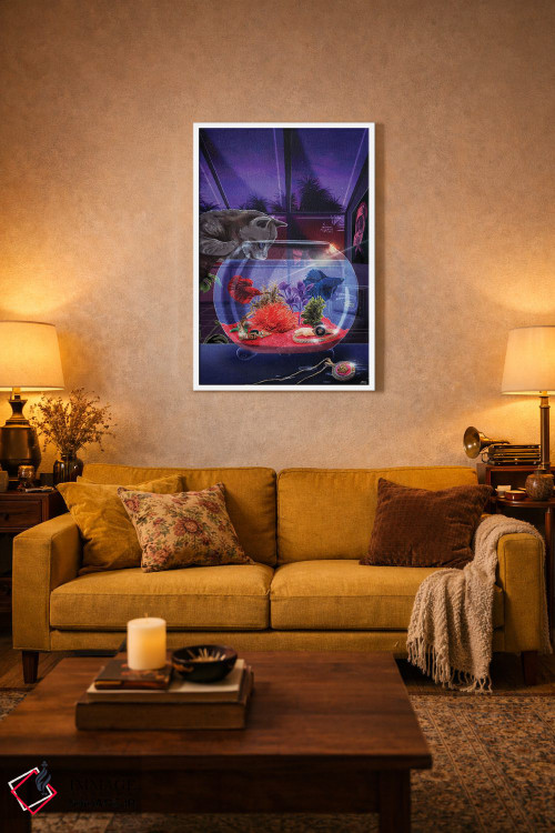 تابلو دکوراتیو تنگ ماهی اثر جیمی ادلر - D2W